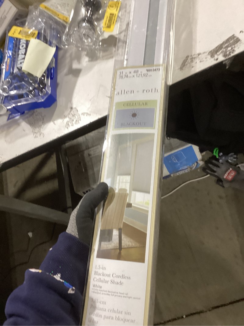 Condition photo showing Good Condition for Project Source Premium 2-in Slat Width 47-in x 64-in Cordless White Vinyl Room darkening