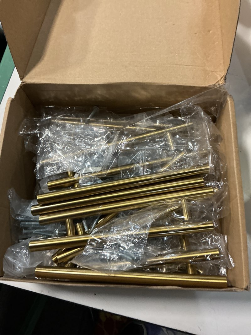 Condition photo showing Good Condition for haliwu 30 pack 5 inch gold cabinet handles kitchen cabinet handles for drawer pulls brushed gold pulls stainless steel modern hardware for bathroom 5-1/16 inch hole center brass gold 30