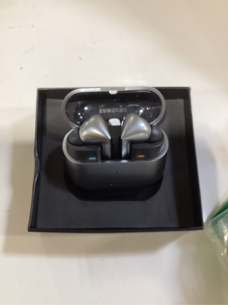 Condition photo showing Good Condition for samsung galaxy buds 3 pro ai true wireless bluetooth earbuds, noise cancelling, sound optimization, redesigned comfort fit, silver [us version, amazon exclusive, 2yr warranty] silver buds 3 pro buds 3 pro only