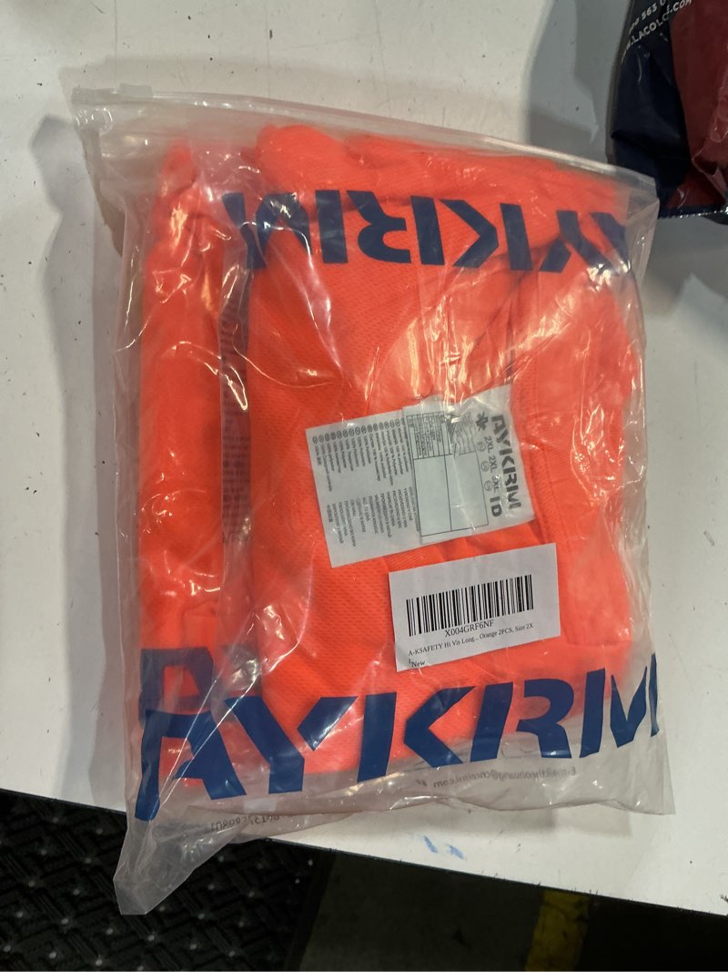 Condition photo showing New/Like New for hi vis long sleeve safety shirts - reflective work shirts for men - high visibility shirts xx-large 2pcs-orange