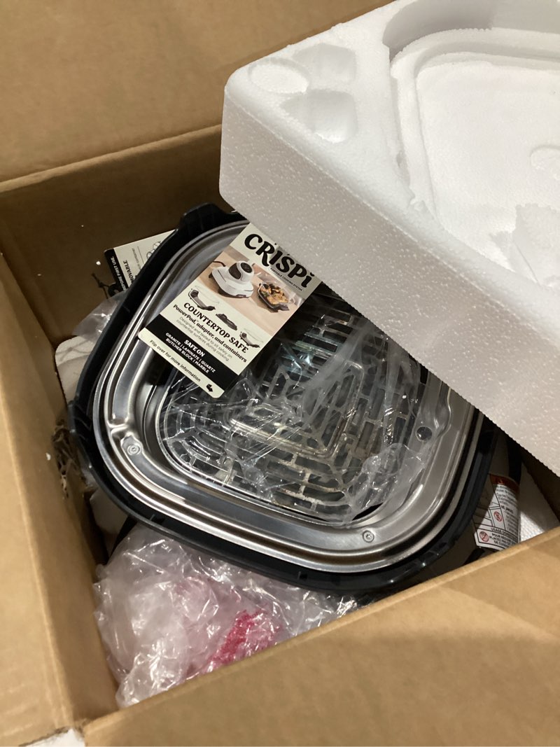 Condition photo showing item condition for Ninja Crispi 4-in-1 Glass Air Fryer | 450°F | Non-Toxic | 4QT & 6-Cup Glass Containers w/Lids | Microwave, Freezer, Dishwasher Safe | Max Crisp, Air Fry, Bake, Recrisp | Periwinkle | FN101PL