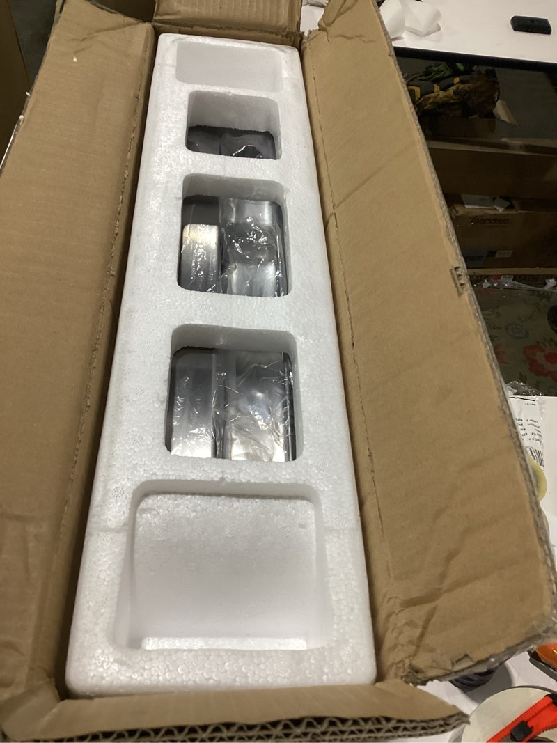 Condition photo showing New/Like New for Elite Gourmet EWM-9933 Triple 3 x 2.5 Quart Trays Buffet Server 7.5 Qt Oven Safe Pan Food Warmer, Temperature Control, Clear Slotted Lids, Perfect for Parties, Entertaining & Holidays, Stainless Steel 7.5 Quart / 4 Trays