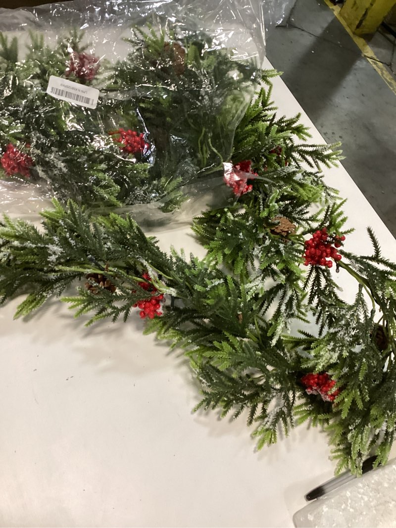 Condition photo showing Good Condition for Artificial Red Berry and Juniper Pine Garland for Christmas Displays and Holiday Decorating by Factory Direct Craft