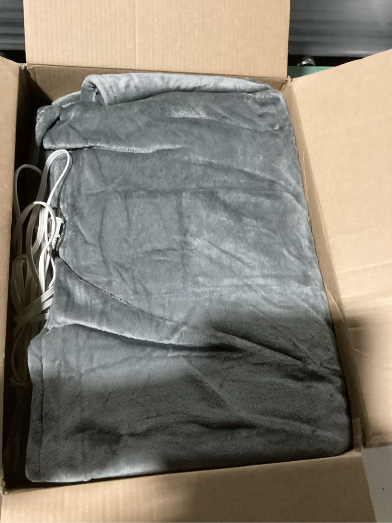 Condition photo showing Good Condition for Electric Heated Blanket Queen Size 84" x 90" | 6 Heating Levels & 8h Auto Timer | Full Body Fast Heating and Ultra Soft Flannel, Machine Washable Bed Sofa Home Office Use, Grey