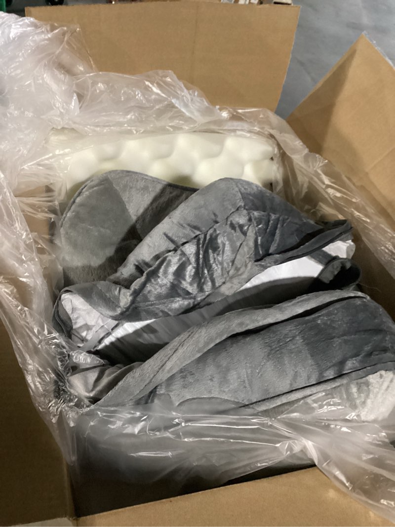 Condition photo showing Good Condition for orthopedic sofa dog bed - ultra comfortable dog beds for medium dogs - breathable & waterproof pet bed- egg foam sofa bed with extra head and neck support - removable washable cover & nonslip bottom. medium gray