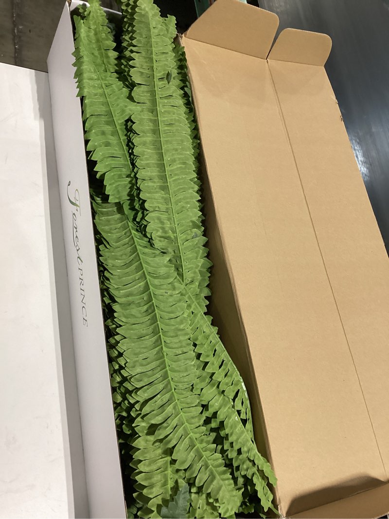 Condition photo showing Good Condition for 42" artificial boston fern large bush plants, 2 bundles of fake ferns with 65 fronds for outdoors home decor 42" 2 pcs