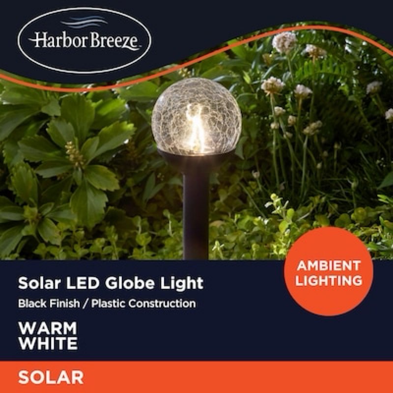 harbor breeze 3 -lumens matte black solar led outdoor path light ( 3000-k ) model #43595 (qty 2)