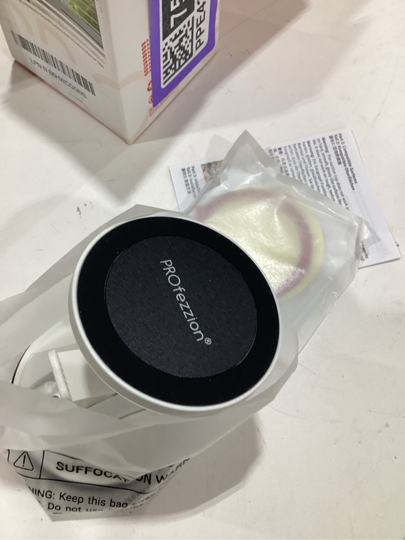 Condition photo showing Good Condition for PROfezzion Magnetic Shower Mirror Phone Holder Reusable Suction Cup Phone Mount Compatible with iPhone 17 16 15 14 13 12 & All Phones, Rotating Stand for Glass Window Bathroom Kitchen, White