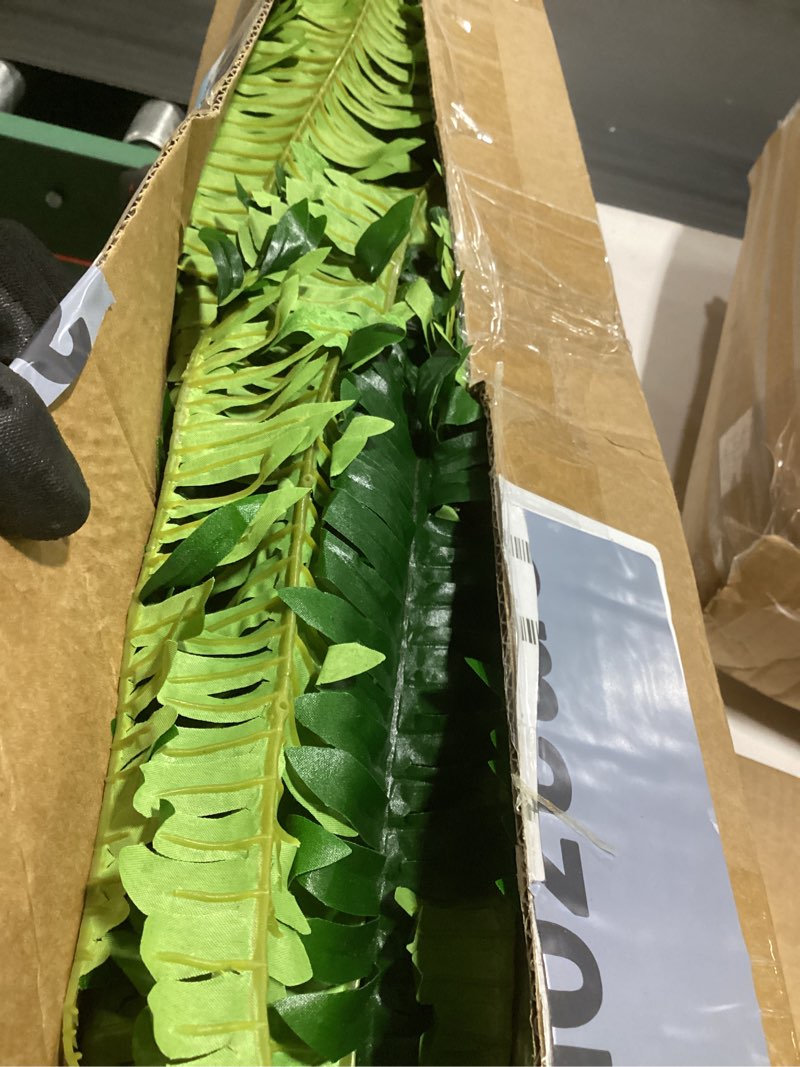 Condition photo showing Good Condition for 45" fake ferns, realistic large artificial bush plants, 2 artificial boston ferns with 59 fronds for outdoors planter indoor home garden porch decor green