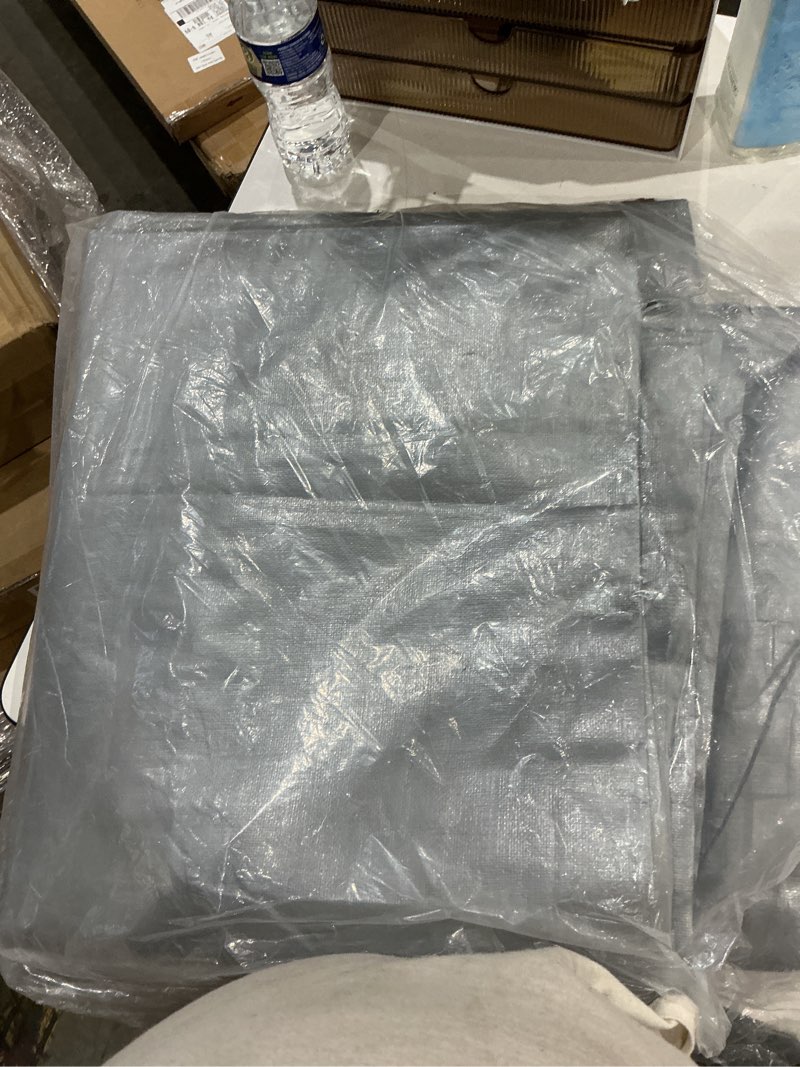 Condition photo showing Good Condition for tarps heavy duty waterproof 10x12 ft,sliver 12 mil large tarps with grommets and reinforced edges,uv resistant,tear&fade resistant,finished size cover for outdoors patio,pool,boat,roof,camping,10*12ft silver-12 mil 10*12ft