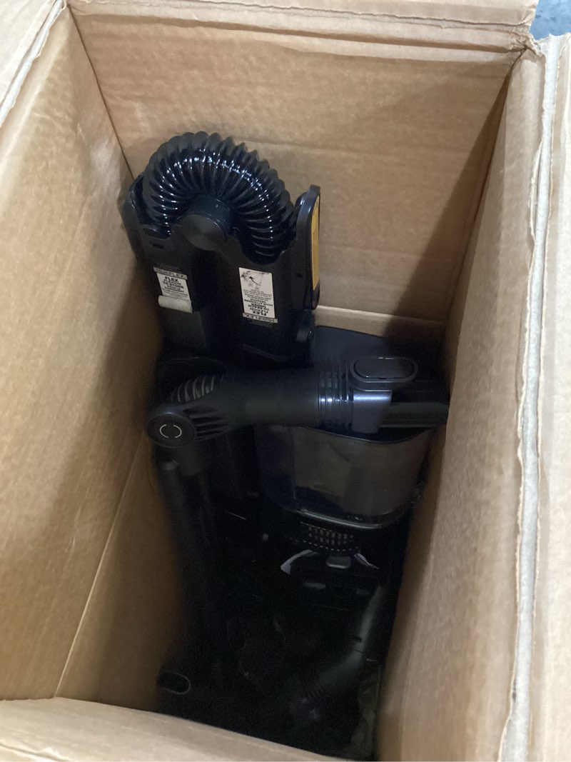 Condition photo showing As Is for shark uz865h stratos cordless vacuum with clean sense iq, duoclean powerfins hairpro, includes duster crevice tool & anti-allergen brush, up to 50 minute runtime, gray (renewed)