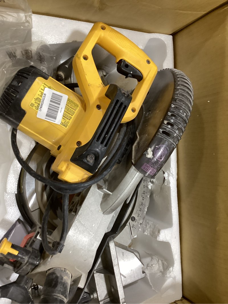 Condition photo showing As Is for DEWALT 20V MAX 7-1/4-Inch Miter Saw, Tool Only, Cordless (DCS361B) Miter Saw Only