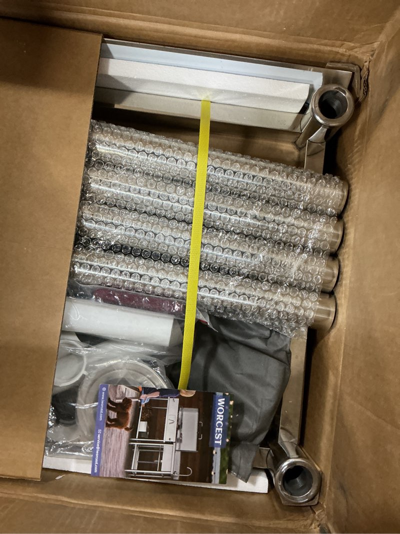 Condition photo showing Good Condition for 19.6 in. d x 21.6 in. w free standing single bowl sink with faucet, stainless steel sink for laundry room bathroom