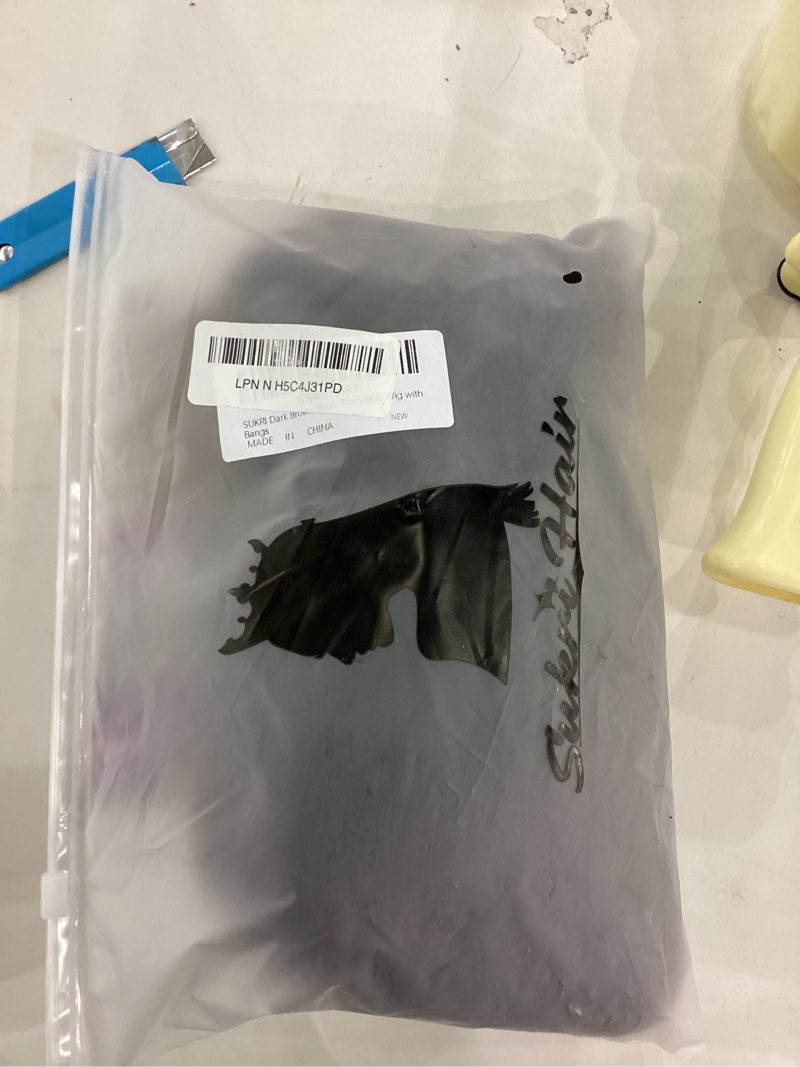 SUKRI Dark Brown Bob Wigs with Bangs for Women Short Wavy Shoulder Length Bob Wig Natural Color Heat