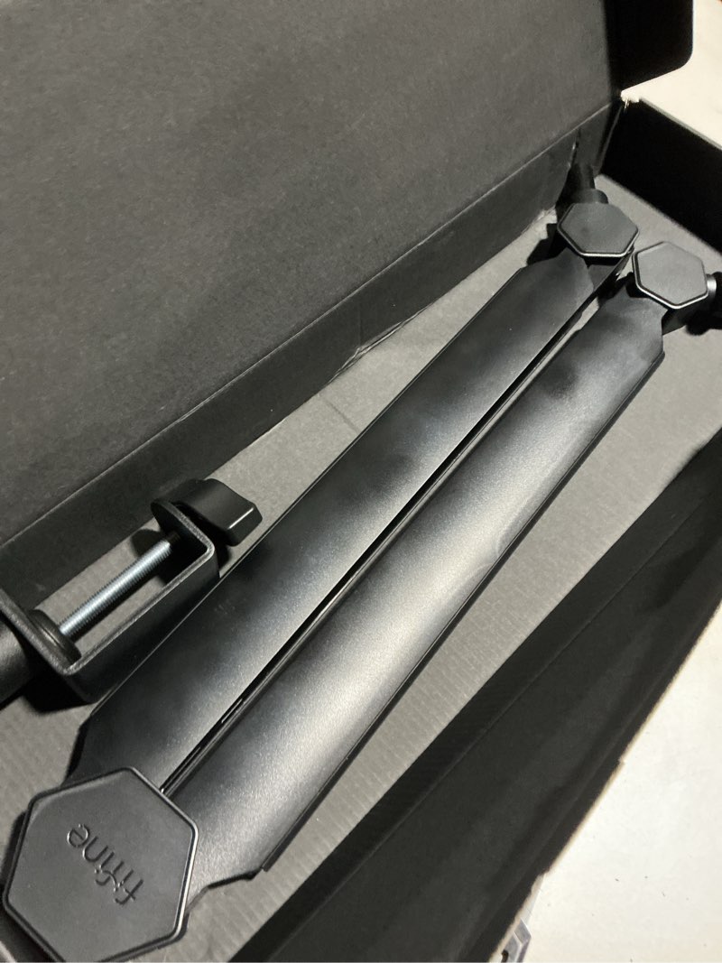 Condition photo showing As Is for FIFINE Mic Arm Stand, Microphone Boom Arm with Desk Clamp, Cable Channels, 3/8" to 5/8" Threads, Heavy Metal Microphone Stand for Podcast, Vocal Recording, Gaming-BM66 Black BM66 Black (Without Extension Tube)