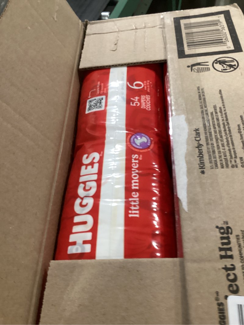 Condition photo showing New/Like New for Huggies Size 6 Diapers, Little Movers Baby Diapers, Size 6 (35+ lbs), 108 Count (2 Packs of 54), Packaging May Vary Size 6 108