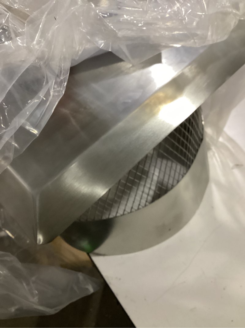 Condition photo showing Good Condition for similar to  draft king single chimney cover ss815u - 14 inch round slip-in welded leg, single chimney flue cover, stainless steel chimney cap for outside