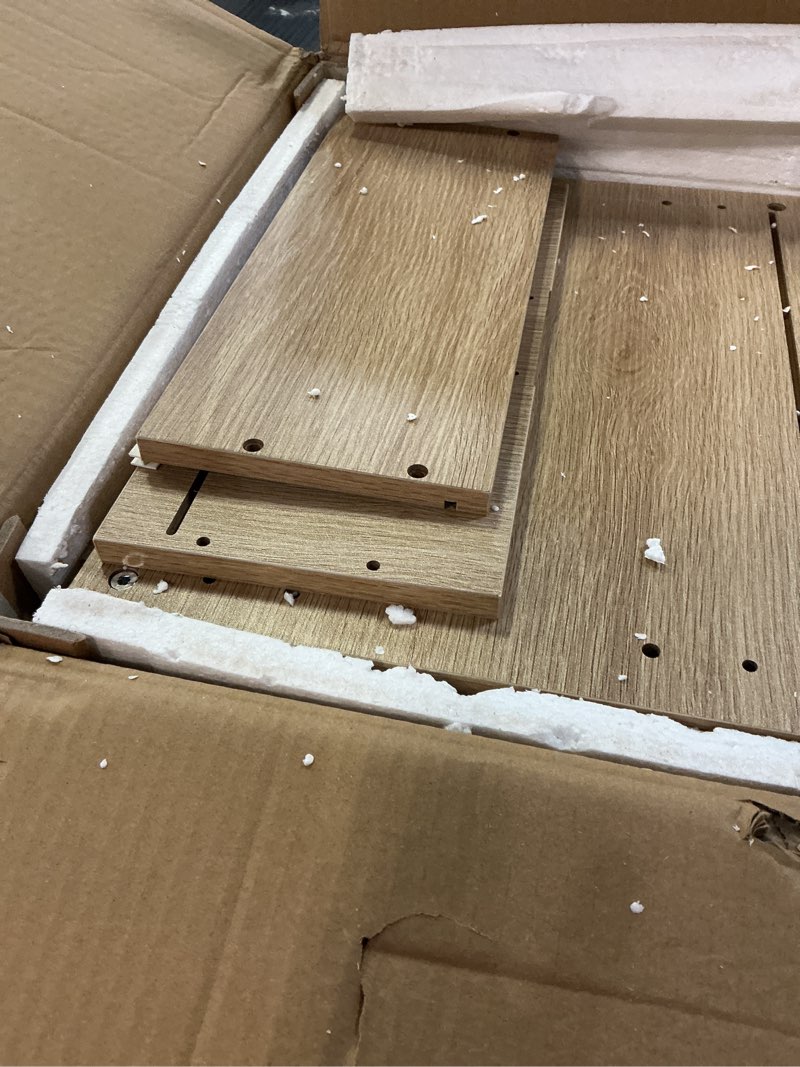 Condition photo showing Good Condition for Apetaccat Rattan Nightstand with Drawer and Open Shelf, Boho Side Table with Gold Handle, Small Nigh