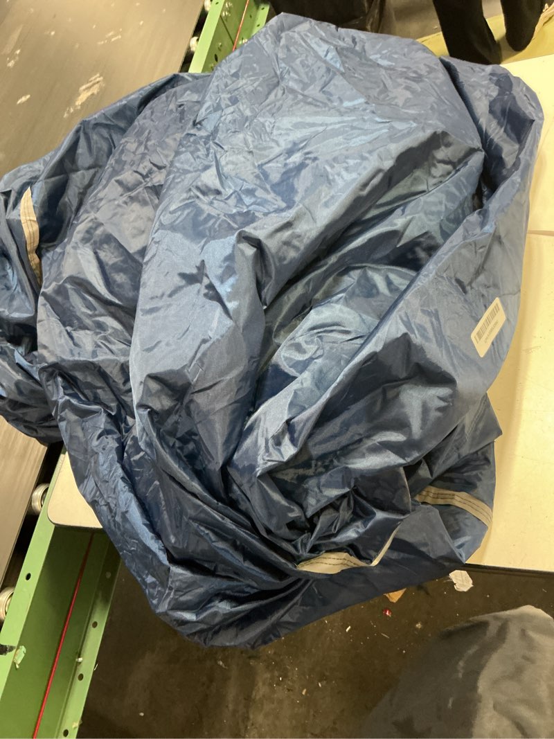 Condition photo showing As Is for tractor cover for kubota and john deere, 420d utility waterproof tractor covers heavy duty, dustproof tear resistant uv protection, compatible with new holland and mahindra (blue) 107'' l x 31'' w x 59'' h