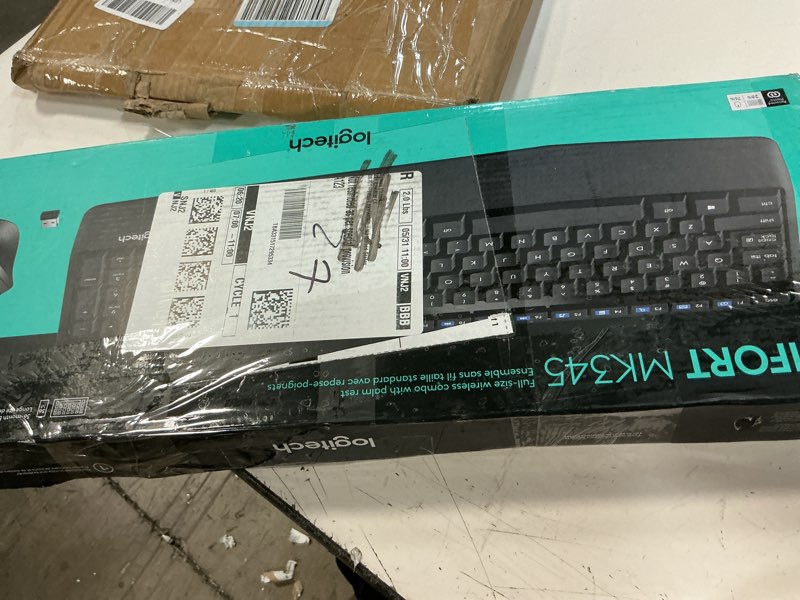 Condition photo showing Good Condition for logitech mk345 wireless keyboard and mouse combo with palm rest, 2.4 ghz usb receiver, compatible with pc, laptop, black 1