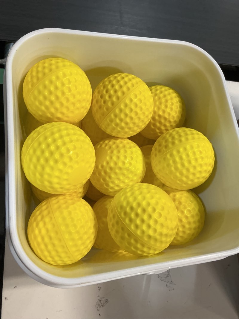 Condition photo showing Good Condition for Bucket Pitching Machine Baseballs 24/36 Pack - 60 MPH High Bouncy Yellow Dimpled Practice Balls | Lightweight & Durable for Batting/Fielding Training | Indoor/Outdoor All Ages