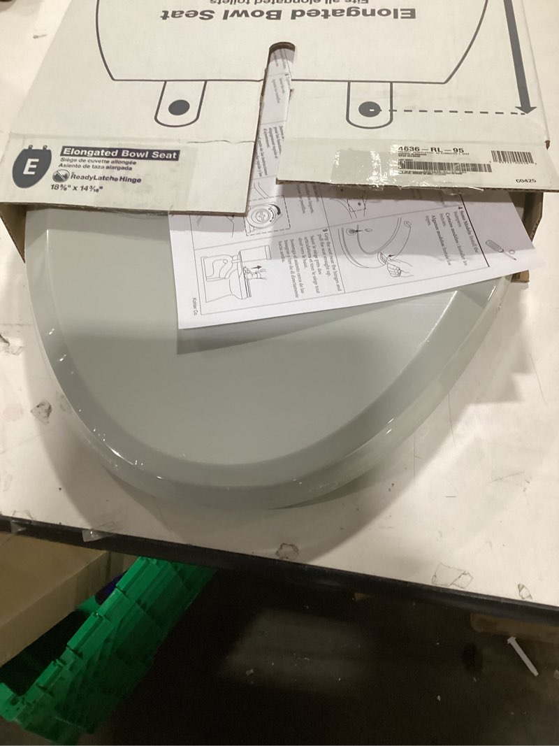 Condition photo showing New/Like New for "KOHLER 4636-RL-95 Cachet ReadyLatch Elongated Toilet Seat Slow Close, Soft Close Toilet Seat Quiet Lid, Contoured Grip-Tight Bumpers Installation Hardware, Apartment Essentials, Ice Grey " Ice Gray Elongated Ready Latch