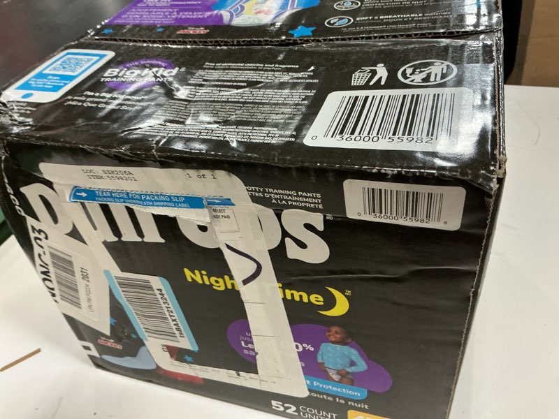Condition photo showing New/Like New for pull-ups boys' night-time potty training pants, size 4t-5t overnight training underwear (38-50 lbs), 52 ct