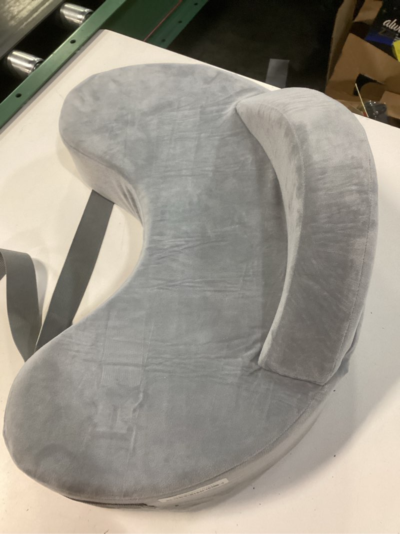 Condition photo showing Good Condition for momcozy innovative safety guard nursing pillow - firm & springy memory foam - stable, ergonomic support & comfort - wider breastfeeding cushion, adjustable, removable cover, baby safety certified grey ( premium memory foam ) cozylite