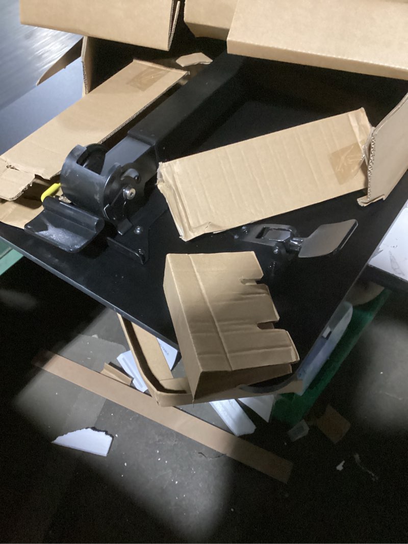 Condition photo showing Good Condition for 25 inch mobile folding desk - no assembly, pneumatic sit-stand, 29-42" height adjustable rolling laptop desk with hidden wheels, 0-90° tilt top for home office, craft & study black