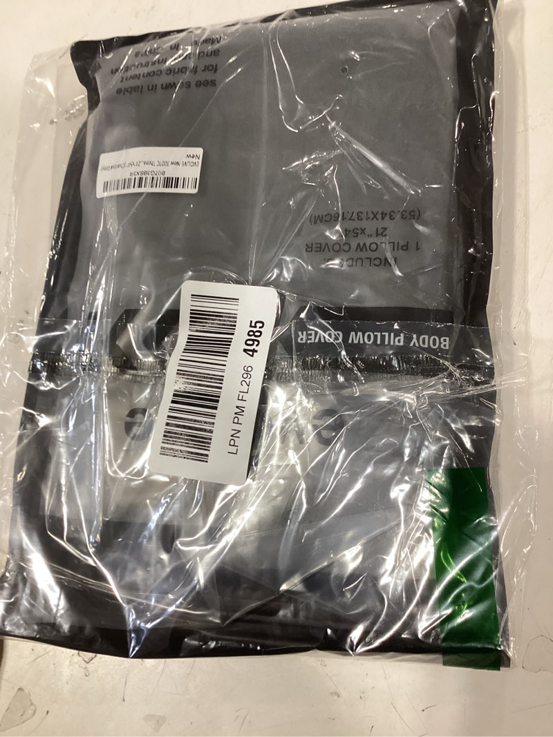 Condition photo showing New/Like New for evolive 300 thread count 100% cotton body pillow cover, 21" x 54", soft breathable replacement pillow case with hidden zipper closure (charcoal grey)