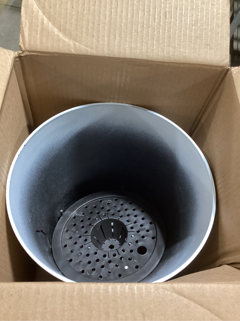 Condition photo showing Good Condition for The HC Companies Aria Round Self-Watering Pot - Lightweight Plastic Planter for Herbs & More - Durable Plant Pots for Indoor Plants & Outdoor Plants (12" Matte White, Pack of 2) Matte White 12" Pack of 2