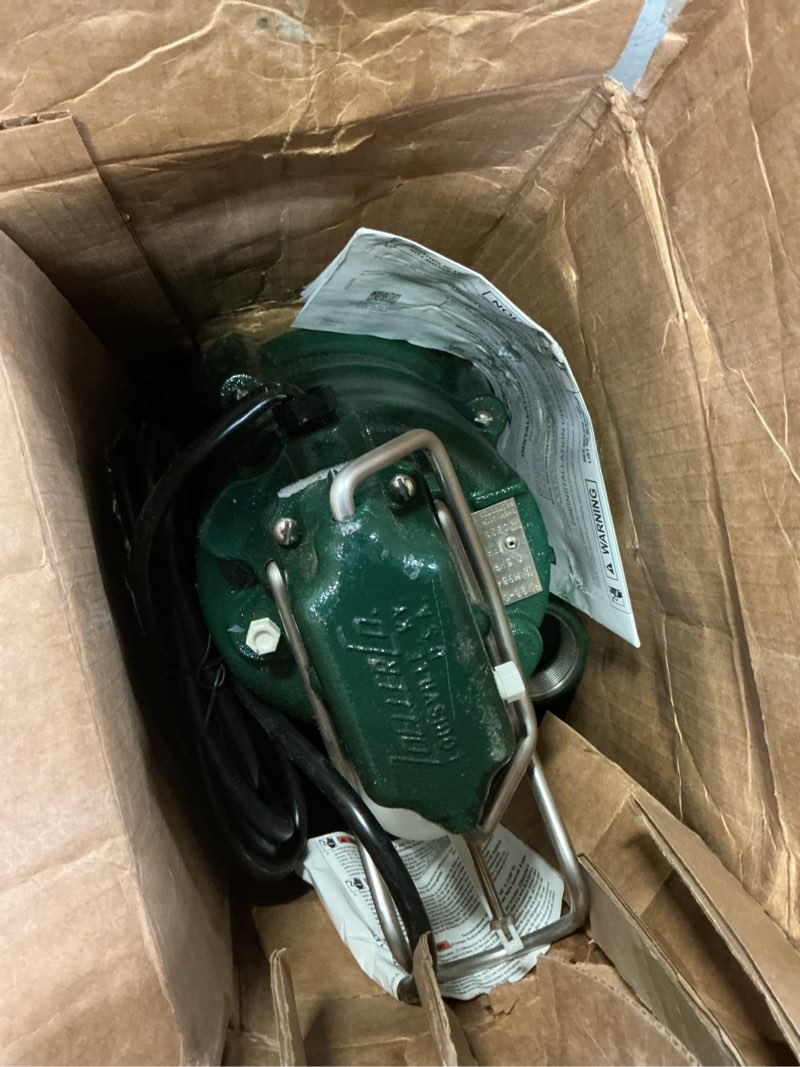 Condition photo showing Good Condition for zoeller m98 flow-mate sump pump - 1/2 hp - cast iron - led power plug - high flow - vortex impeller - stainless steel hardware - factory tested and float operated - submersible sump pump - 115v green submersible,sump pump