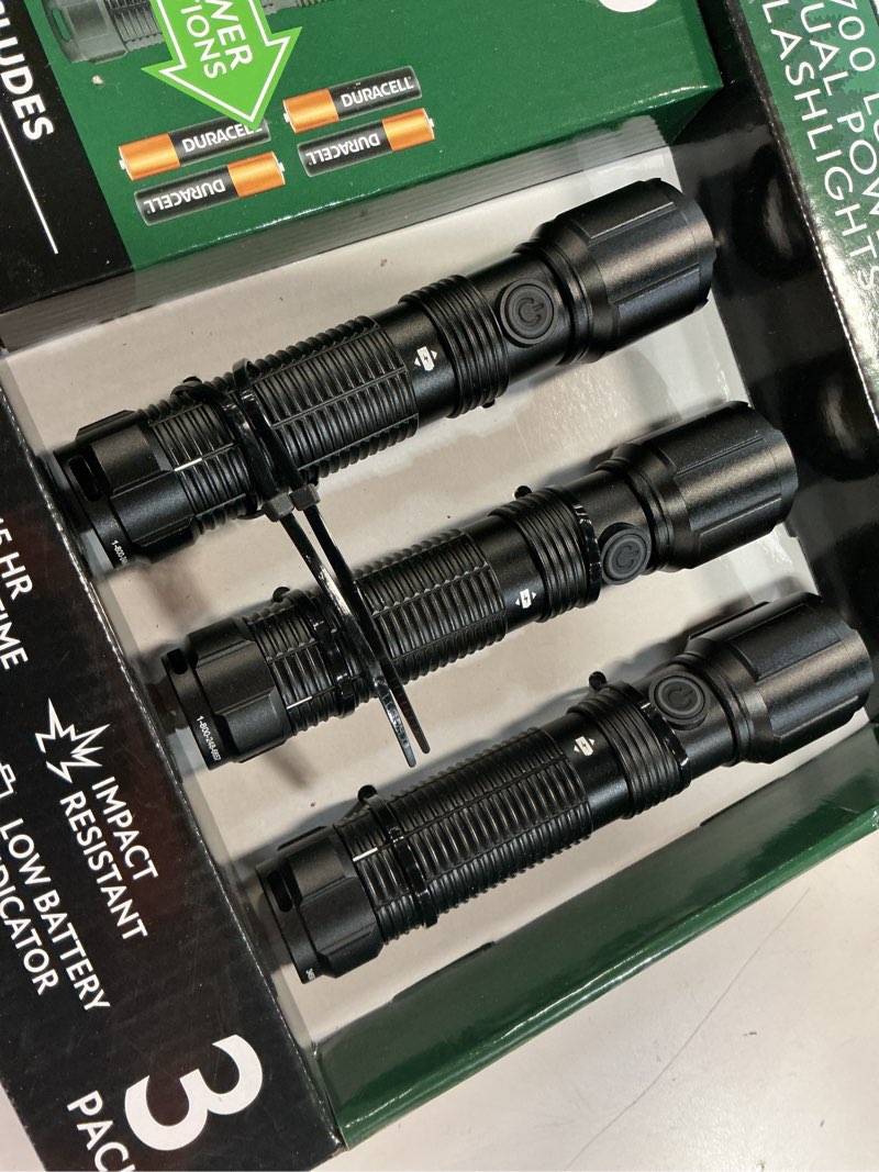 Condition photo showing Good Condition for member's mark 1700 lumen dual power led flashlight set (pack of 3)