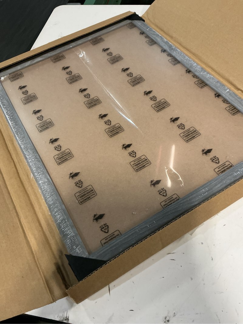 Condition photo showing New/Like New for 14x18 wood frame gray, rustic natural grey wooden 18x14in poster picture frame, distressed 14 x 18inch woodgrain gallery photo frame with hd plexiglass, horizontal vertical wall mounting display 1pcs grey 14x18