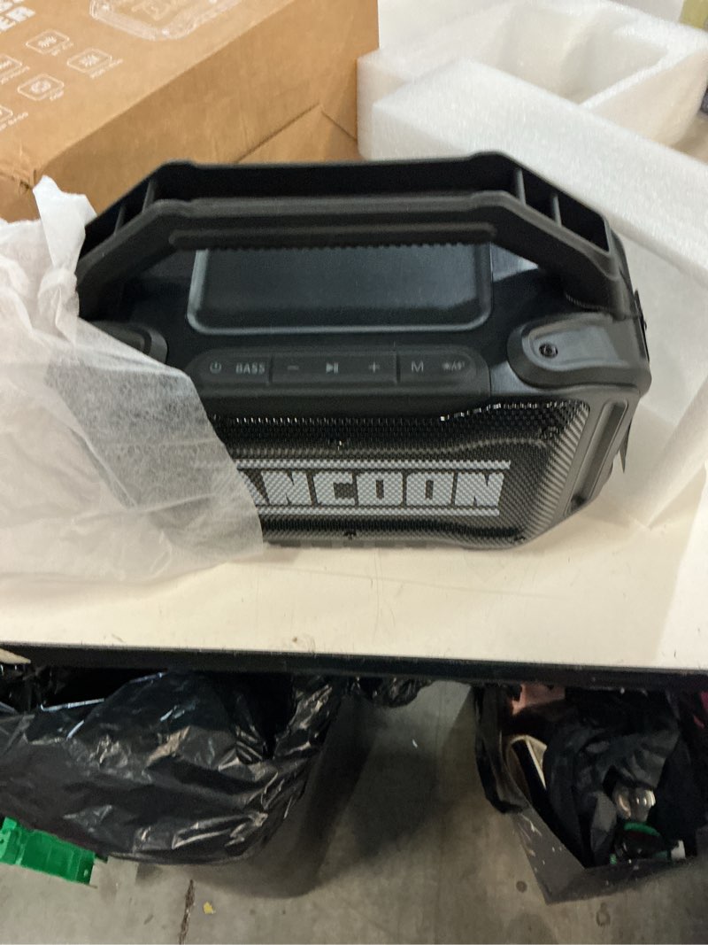 Condition photo showing Good Condition for speakers bluetooth wireless: 80w(peak) loud speaker with bass, 20h playtime, ipx6 waterproof, large jobsite speakers for work, outdoor, workshop, garage, portable speaker with tws (black)