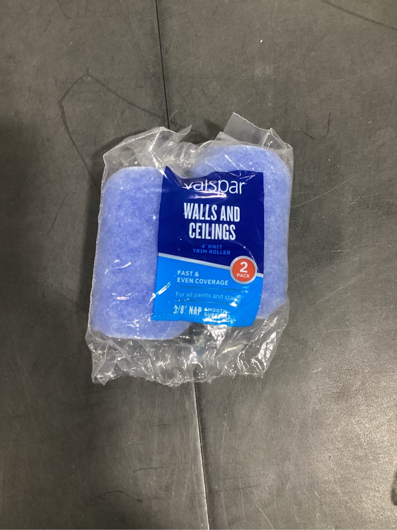Condition photo showing Good Condition for valspar 2 -pack 4.0-in x 3/8-in nap walls and ceilings trim mini knit paint roller cover
