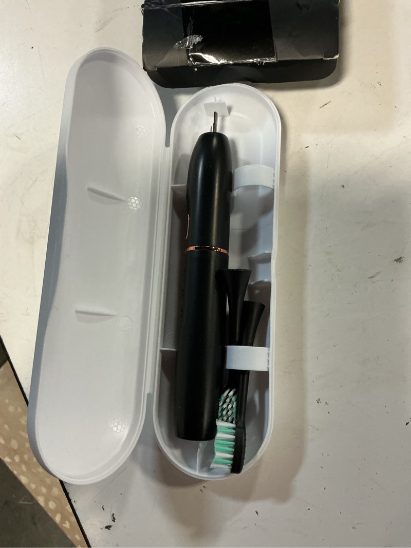 Condition photo showing Good Condition for kingheroes electric toothbrush set, comes with 8 brush heads & travel case,4 modes with 2 minutes built in smart timer, one charge for 60 days, 42000 vpm motor (black)