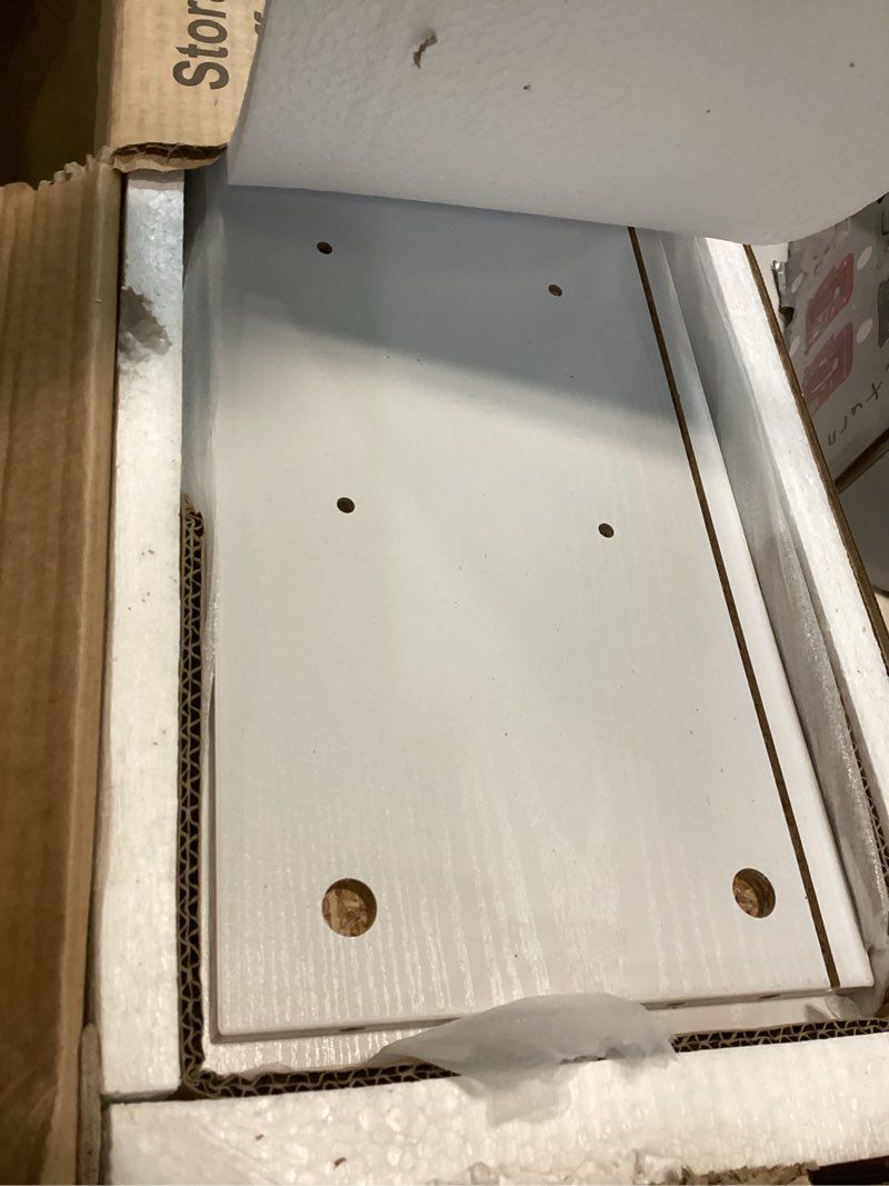 Condition photo showing Good Condition for Bathroom Cabinet with Adjustable Shelves, Freestanding Floor Cabinet, Tall Bathroom Storage Cabinet with Doors & Drawer, Narrow Toilet Paper Storage Cabinet, White BC28013X White 7.9"D x 7.9"W x 70.9"H