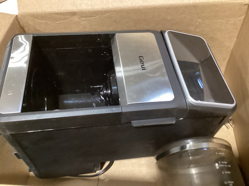 Condition photo showing As Is for gevi grind & brew coffee maker 10 cup, built-in burr grinder drip coffee machine, programmable touch screen, 4-hour warm plate, permanent filter & glass carafe matte black