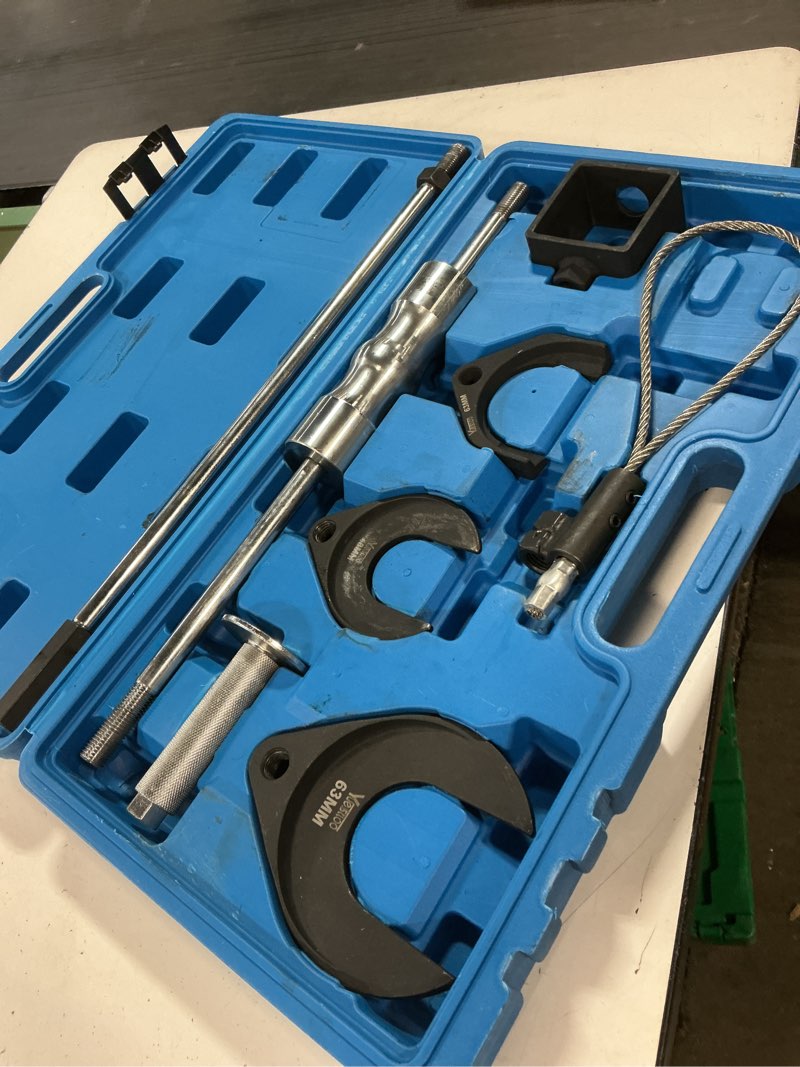 Condition photo showing Good Condition for 10 piece inner cv axle removal tool, heavy duty slide hammer puller set, 63mm 48mm cv joint fork, outer cv joint adapter and steel cable adapter, front wheel drive axle half shaft removal tool kit 10pcs