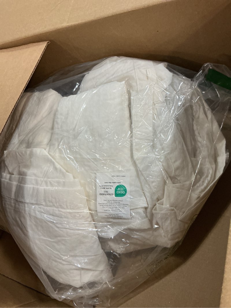 Condition photo showing As Is for Bedsure Cotton Duvet Cover Queen - 100% Cotton Waffle Weave Coconut White Duvet Cover Queen Size, GentleSoft™ and Breathable Bedding Set for All Season, 3 Pieces, 90"x90" Queen (90" x 90") 01 - Coconut White (No Comforter)