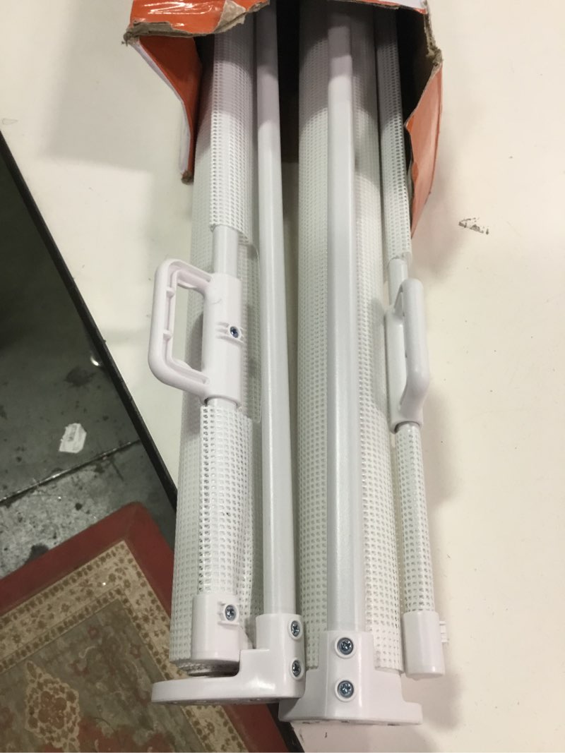 Condition photo showing As Is for 2PCS Retractable Baby Gates, Mesh Dog Gate for Doorways, 33.6" Tall, Expands to 55" Wide,Pet Safety Essential Fit for Baseboards, Wide Toddlers Gates for Hallways, Indoor & Outdoor,White (2 Pack)55" Wide White