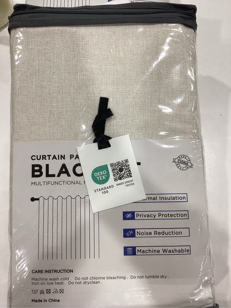 Condition photo showing Good Condition for 100% Blackout Shield Linen Blackout Curtains for Bedroom 84 Inches Long, Back Tab/Rod Pocket Living Room Drapes, Thermal Insulated Blackout Curtains 2 Panels Set, 50" W x 84" L, Cream Cream 50"W x 84"L (Pack of 2)