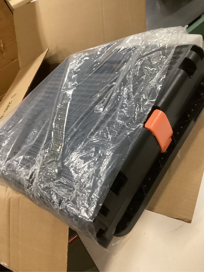 Condition photo showing Good Condition for SELORSS Foldable Utility Cart Portable Rolling Crate Handcart Shopping Trolley Collapsible Tool Box with Rotate Wheels Durable Duty Plastic Telescoping Handle Lid for Travel Move Office School(Black)