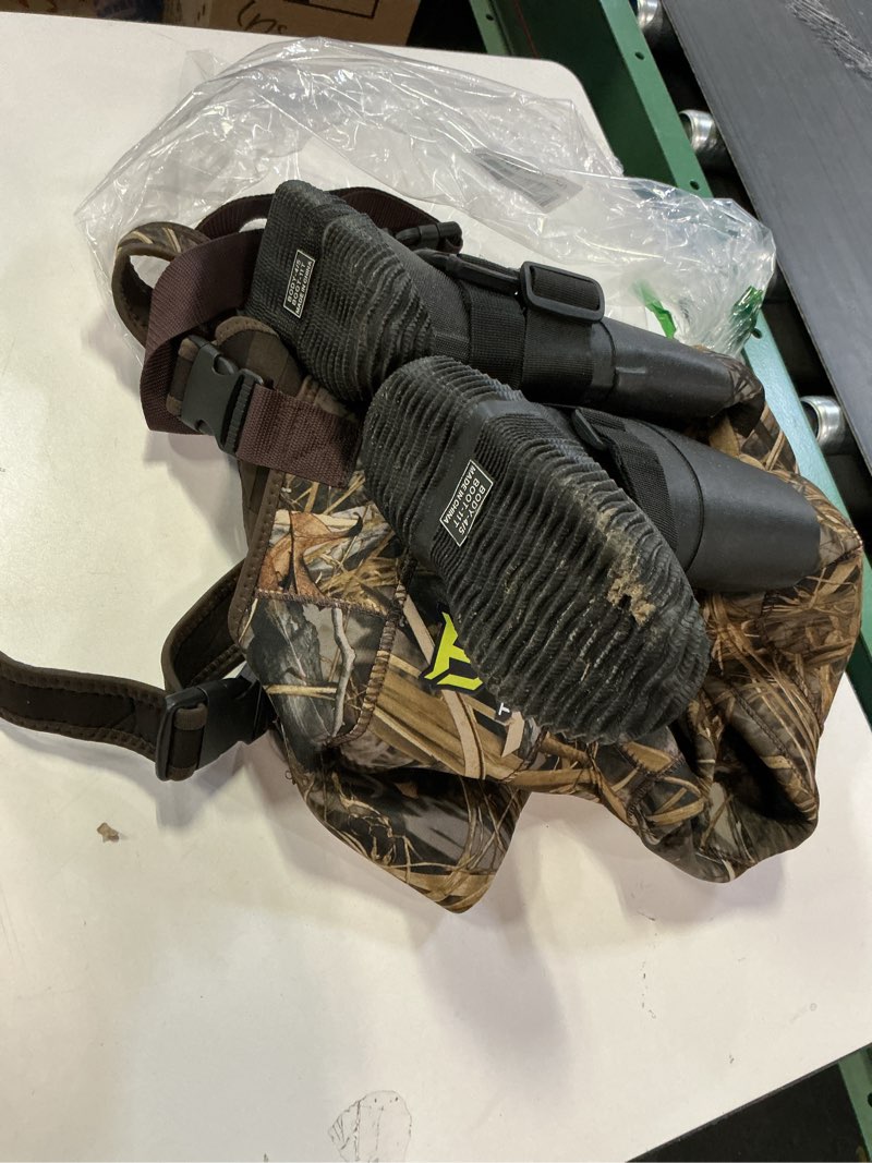 Condition photo showing As Is for (Girl 4\\5 )TIDEWE Chest Waders for Toddler & Children, Neoprene Waterproof Insulated Hunting & Fishing Youth Waders for Boy and Girl 4\\5 Little Kid Next Camo Evos Brown