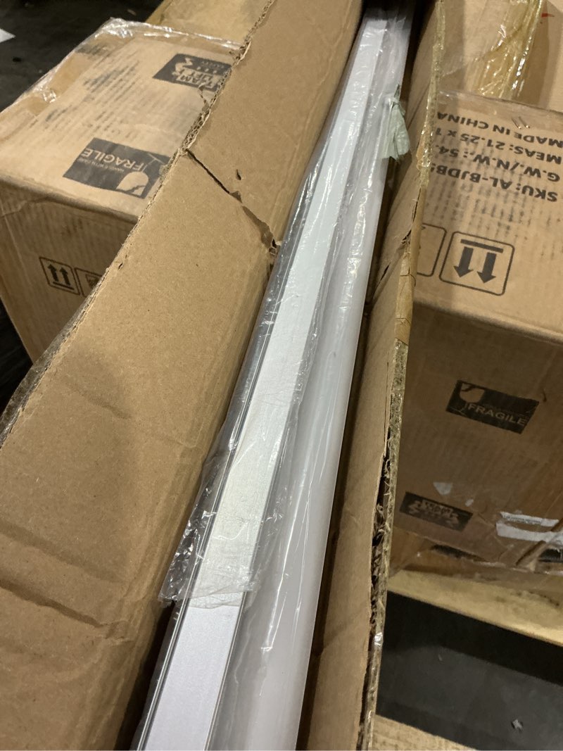 Condition photo showing As Is for hunhun 10-Pack 6.6ft/ 2Meter U Shape LED Aluminum Channel System with Milky Cover, End Caps and Mounting Clips, Aluminum Profile for LED Strip Light Installations, Very Easy Installation