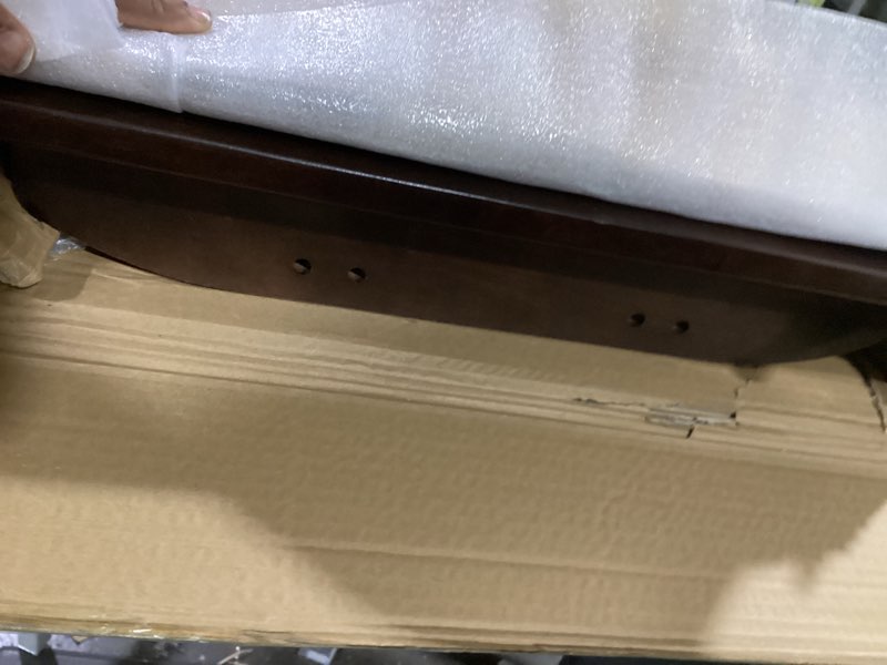 Condition photo showing As Is for computer desk with drawers, solid wood writing desk, mid century modern home office desks, oak study table, small desk for bedroom, 29.1 h x 39.4 w x 21.7 d inches, walnut walnut 29.1"x 39.4"x 21.7"