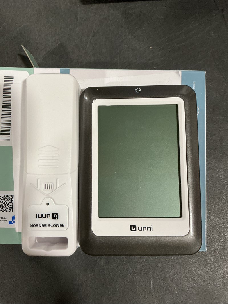 Condition photo showing New/Like New for Indoor Outdoor Thermometer Wireless Weather Station, Temperature Humidity Monitor Battery Powered Inside Outside Thermometers with 330ft Range Remote Sensor and Backlight Display?Metal Black?