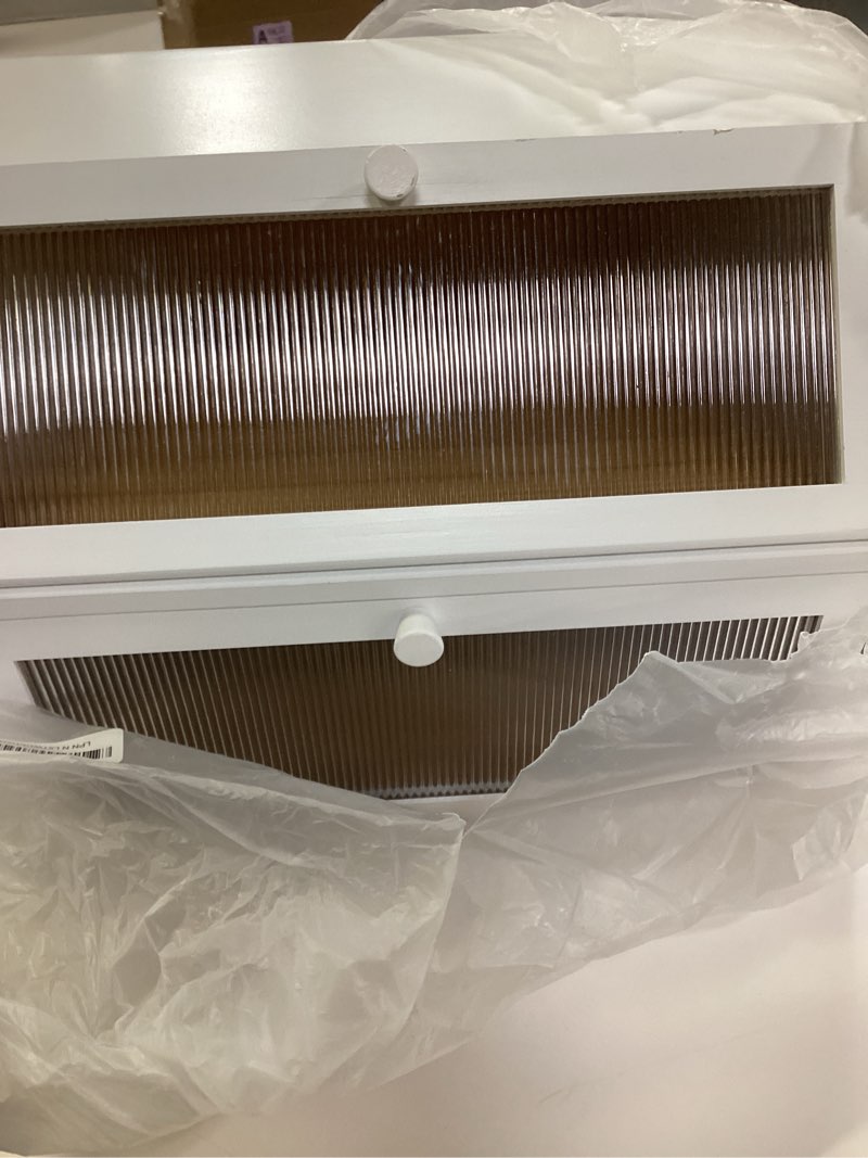 Condition photo showing Good Condition for White Bread Box for Kitchen Counter, Large Bamboo Wood Double Layer Bread Box, Wooden Bread Storage Capacity White Large