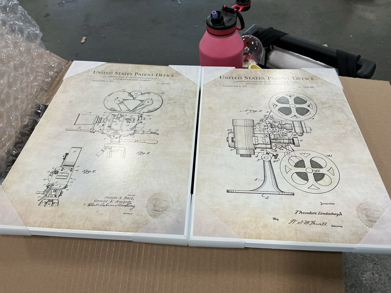 Vintage Movie Camera Cinema Projector Patent Diagram by Karl Hrone